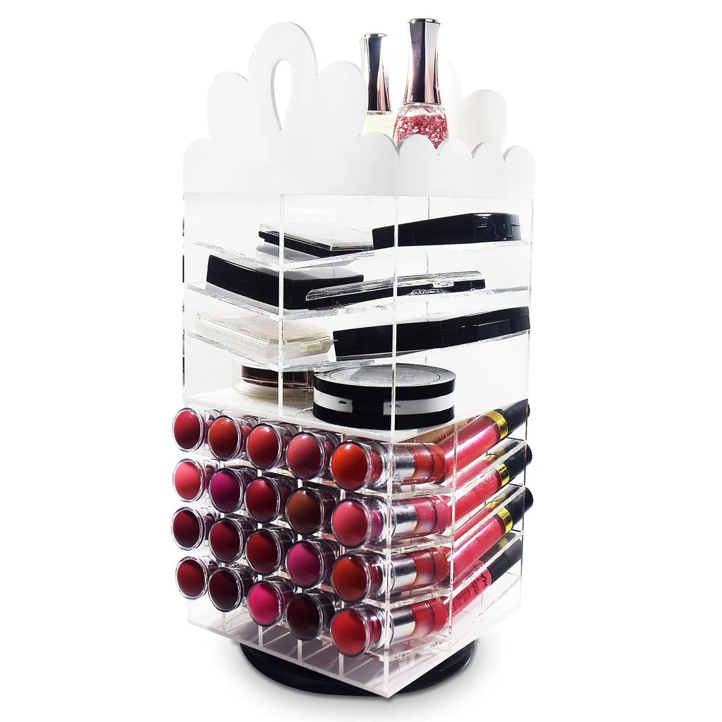 Premium Acrylic Rotating Lipstick & Palette Holder Makeup Organizer