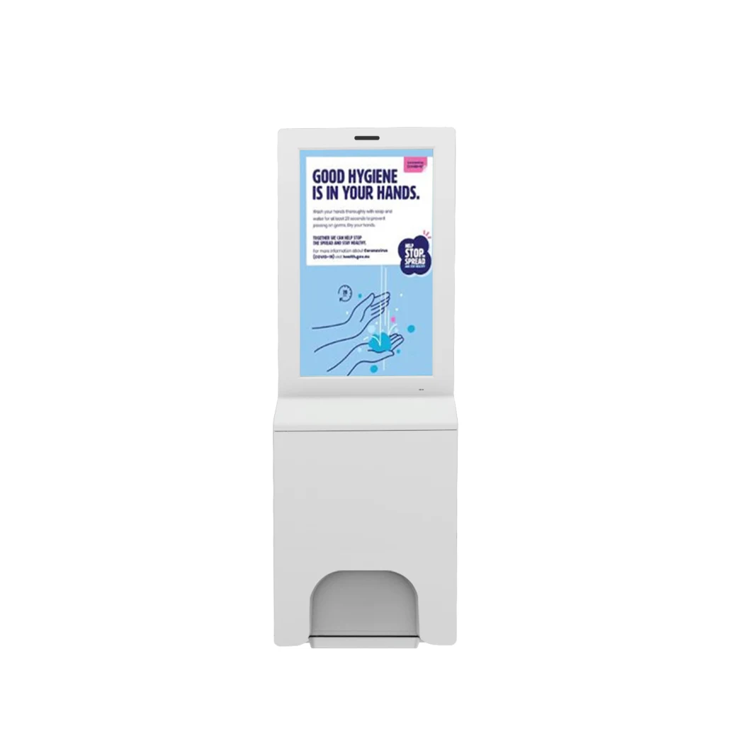 21.5 Inch Wall Mounted/Floor Stand Digital Signage Monitor Auto Hand Sanitizers Dispenser Advertising LCD Display