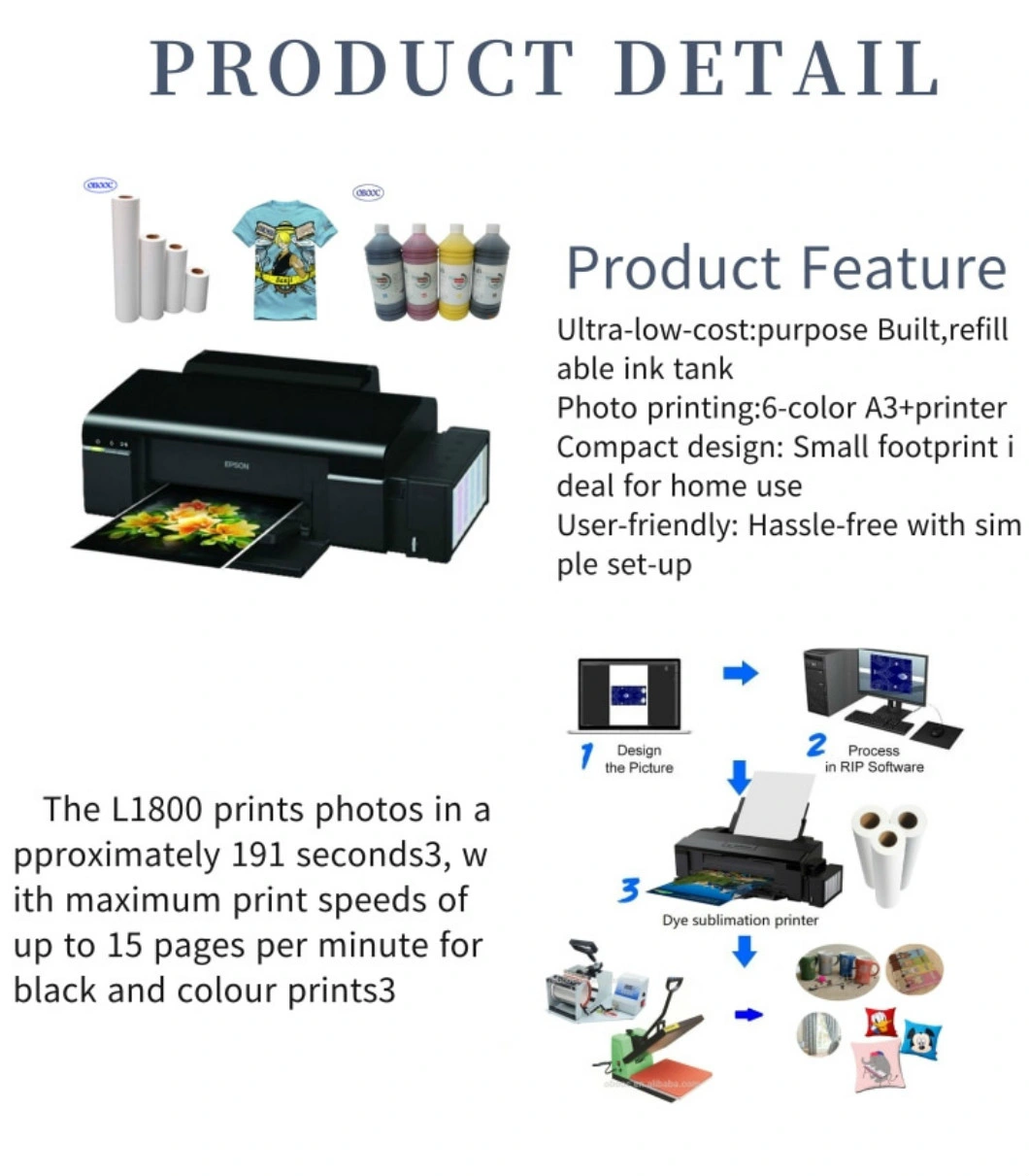 Borderless A3+ Photo L1800 Digital Printing Sublimation Inkjet Printer