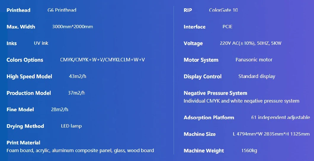 UV Industrial Flatbed Digital Inkjet Printer