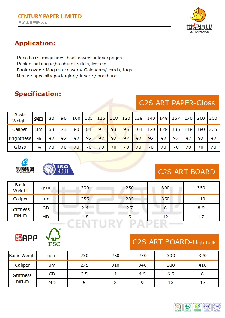 Custom Printed 300GSM Art Coated Paper for Epson Printer Supplier