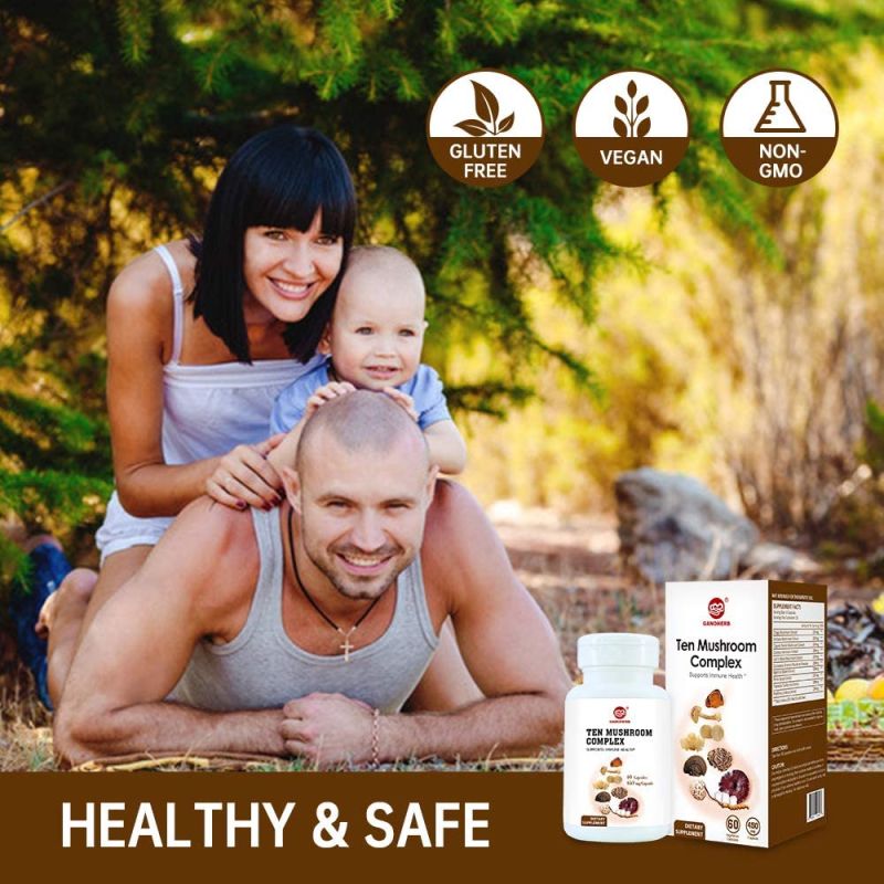 En Mushroom Complex Reishi Cordyceps Coriolus Versicolor Agaricus Blazei Capsule