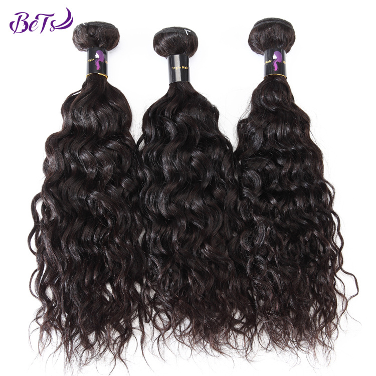 Natural Color Brazilian Virgin Human Hair Extensions Natural Wave Hair