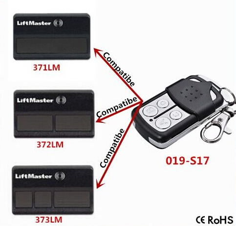 Replacement Garage Gate Door Remote Control 4 Buttons for Liftmaster 433MHz