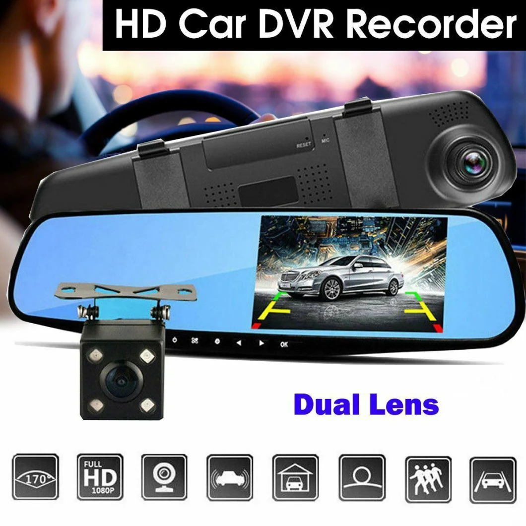 4.3inch Rear Mirror Camera Car Black Box with GPS