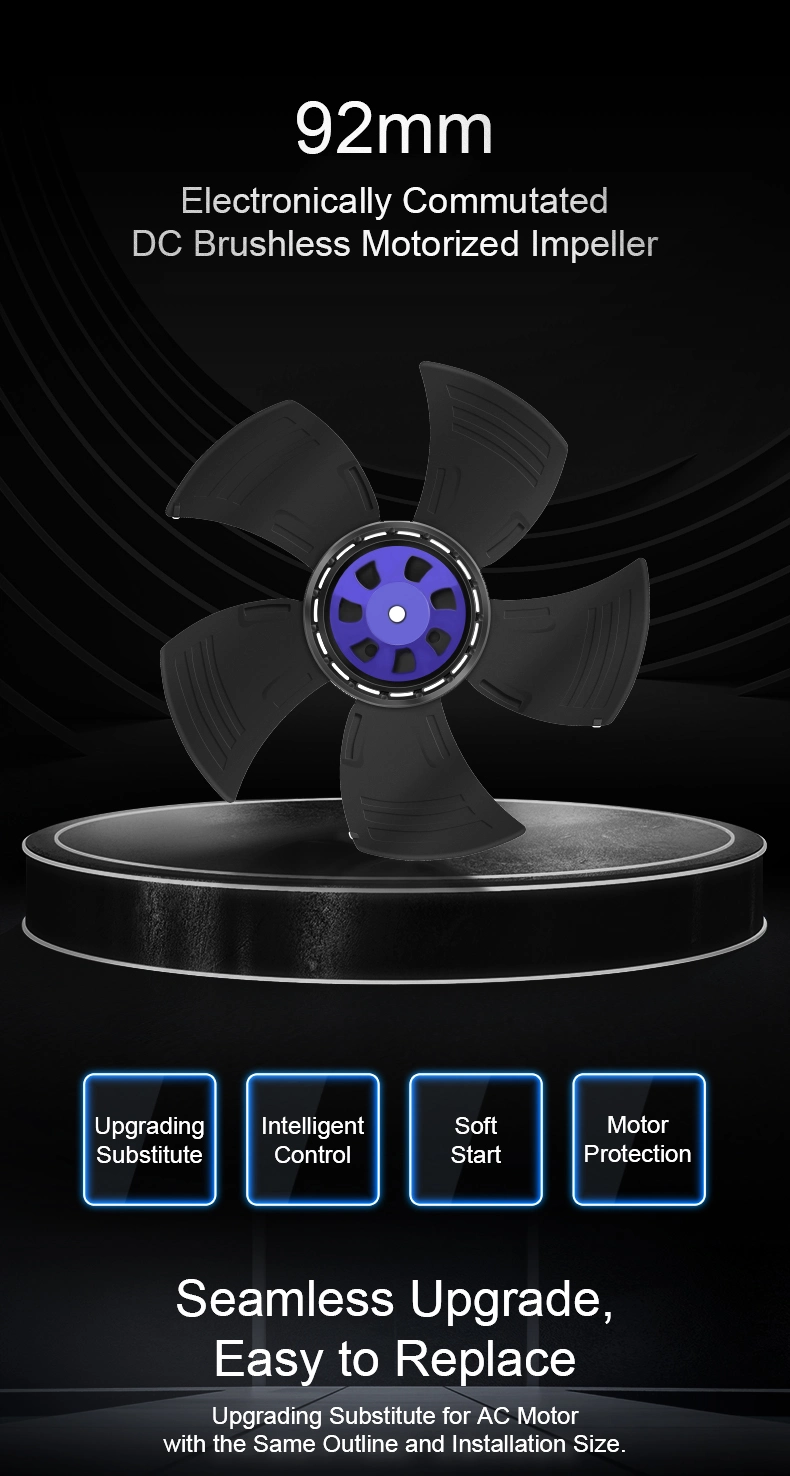 Low Noise Extractor Axial Mixed Airflow Duct IP55 Ec Axial Blower Fan