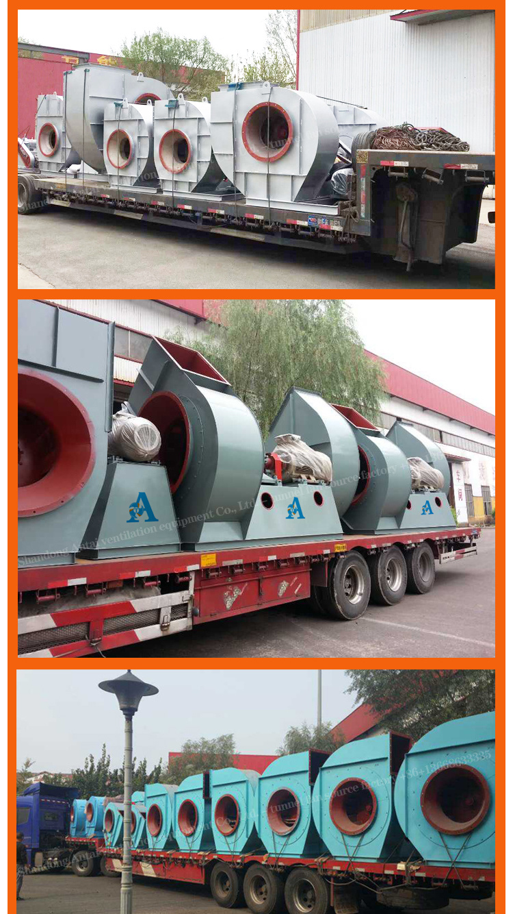 7400-14800m3/H 1600rpm Variable Belt Drive Industrial Centrifugal Exhaust Fan Blower