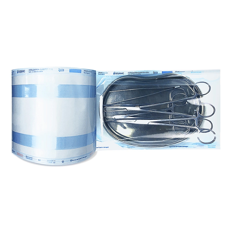 100mm*100m Hot Selling Sterilization Gusseted Roll for Hospitals & Dental Use