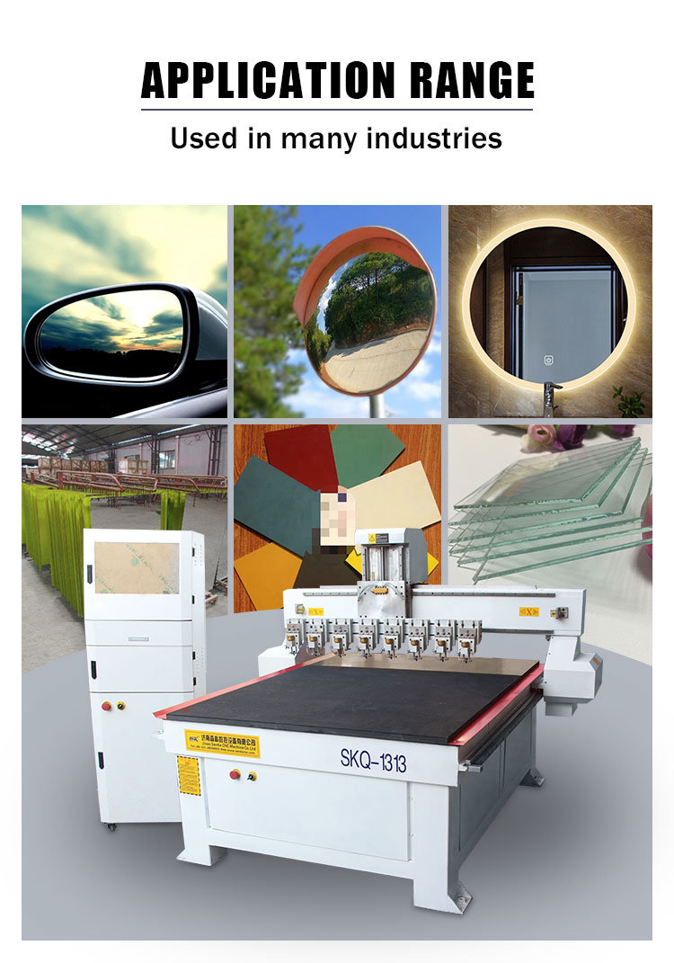 Professional Glass Cutting Head 1313 CNC Router All Kinds of Shapes Glass Cutter Rhombus Round Glass Mirror Cutting Machine