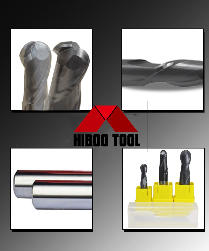 Solid Tungsten Carbide Milling Cutter Ball Nose End Mill