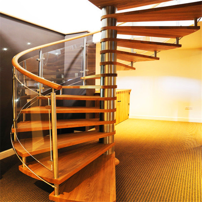 Hotel Stairs Timber Wood Stairs Modern Steel Glass Curved Stair Staircase