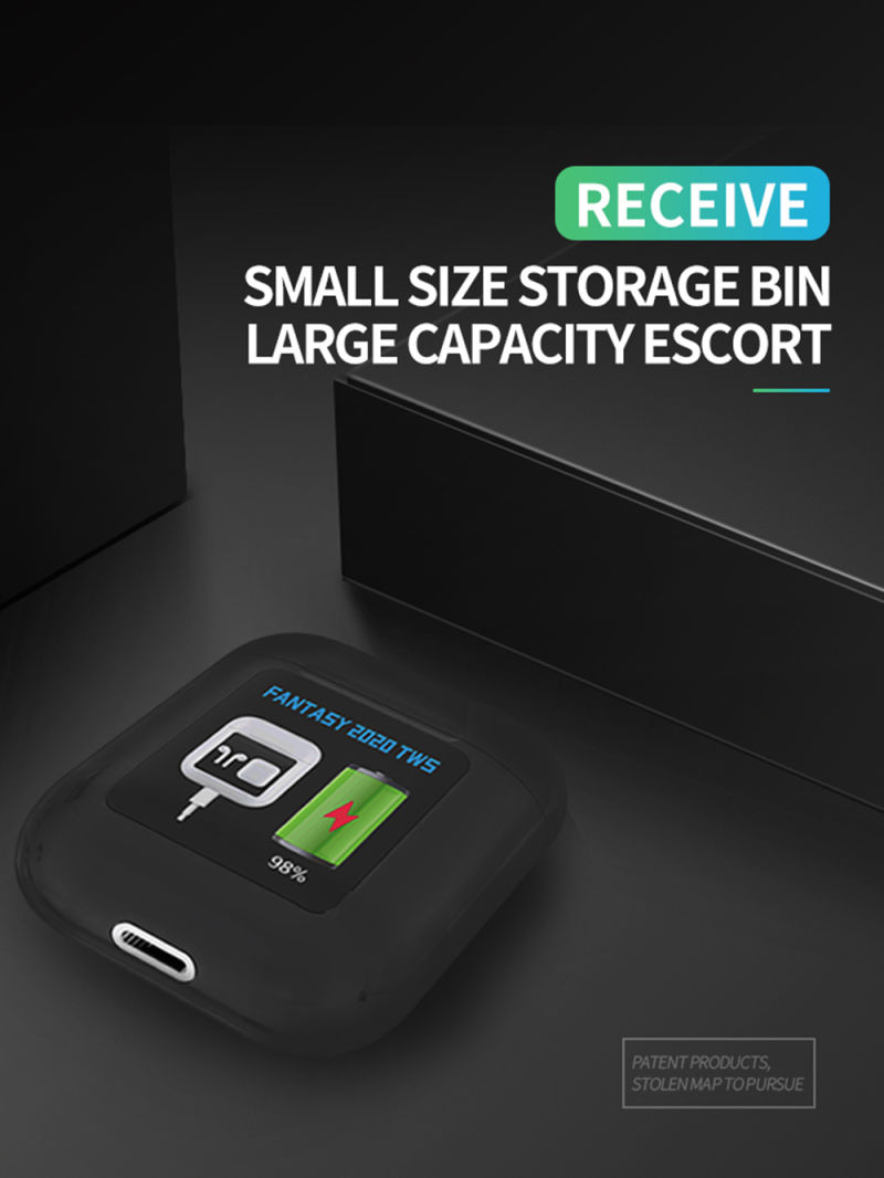 Fantasy 2020 1.3 Inch LCD Display Tws Wireless Mini Bluetooth 5.0 Earphone for Outdoor Sports