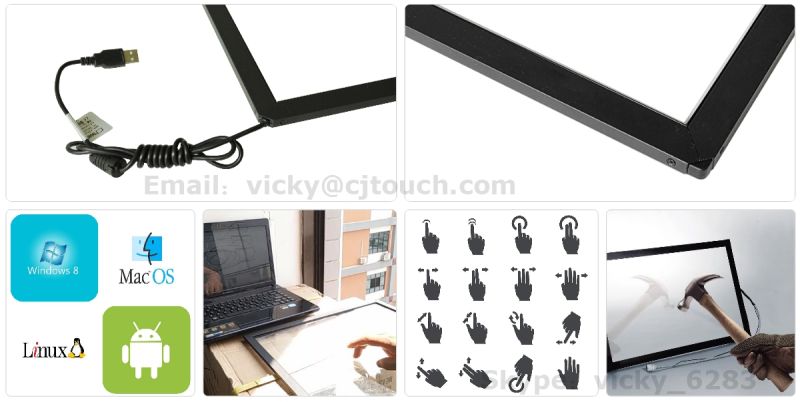 65" Multi Touch Screen Panel/IR Touch Screen Frame/USB Multitouch Panel