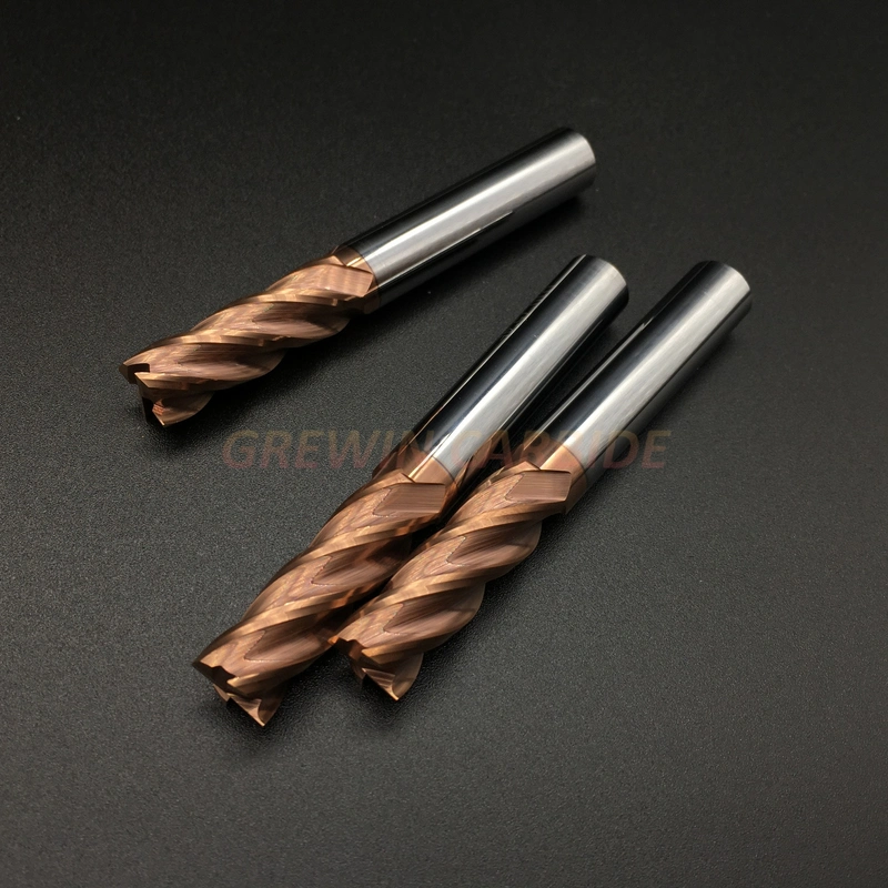 Gw Carbide - Carbide Cutting Tools / 4F HRC55 Solid Tungsten Carbide End Mill with Copper Coating