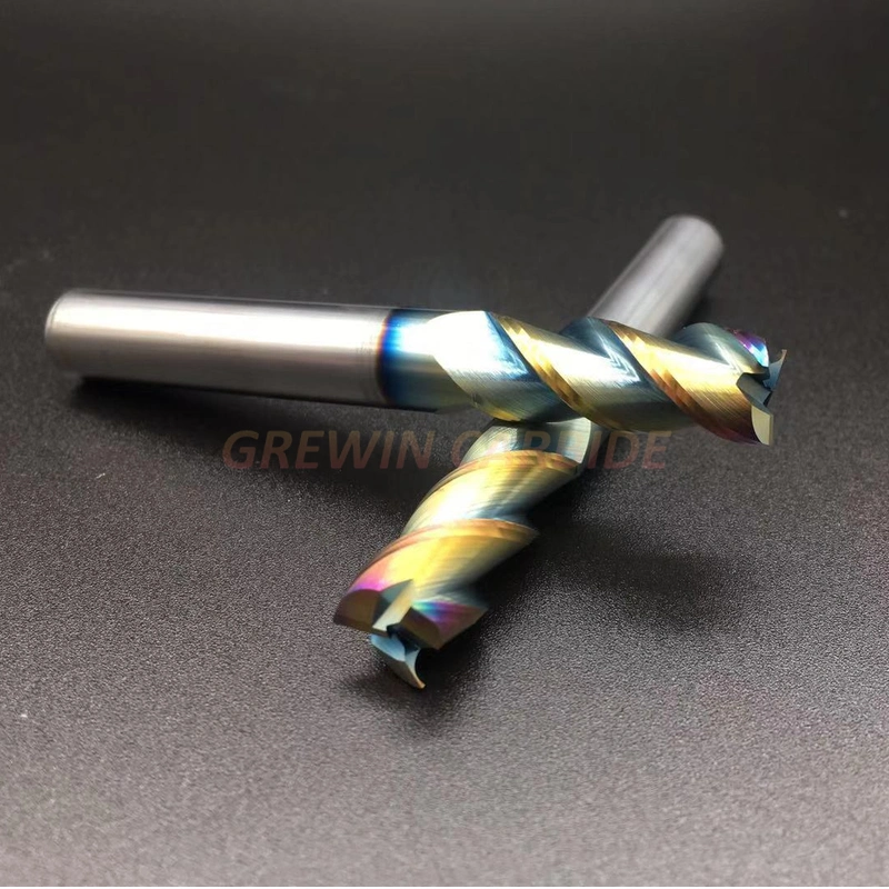 Gw Carbide - 3 Flutes Tungsten Solid Carbide Colorful Finishing Alu Cutting Tools / Carbide End Millls