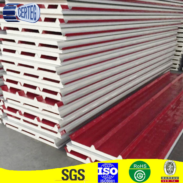 metal sheet Prefabricated PU Sandwich Roof Panel