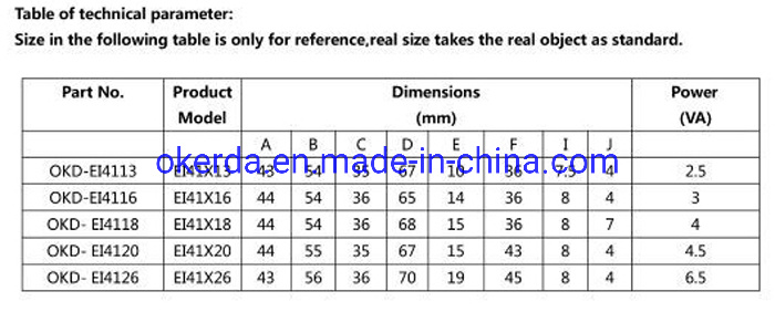 Ei41 Lead Wire Transformer Silicon Steel Sheet of Transformer Manufacturer