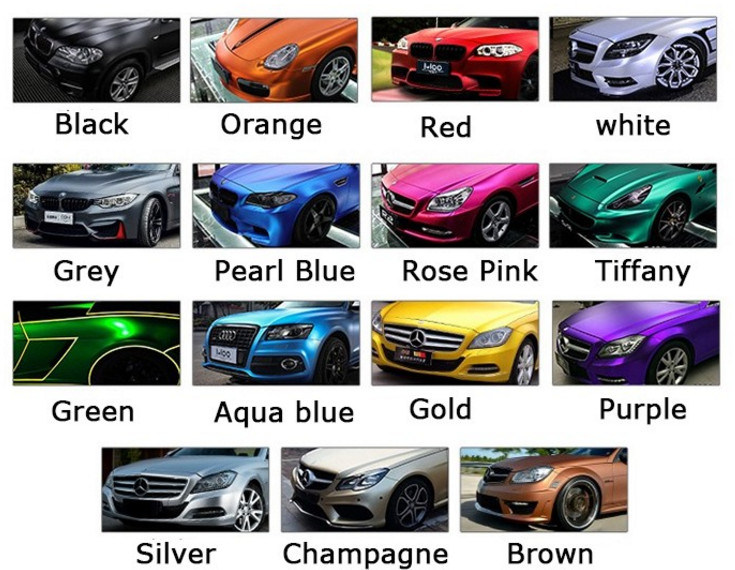 Car Stickers Color Changing Matte Chrome Vinyl Film Roll