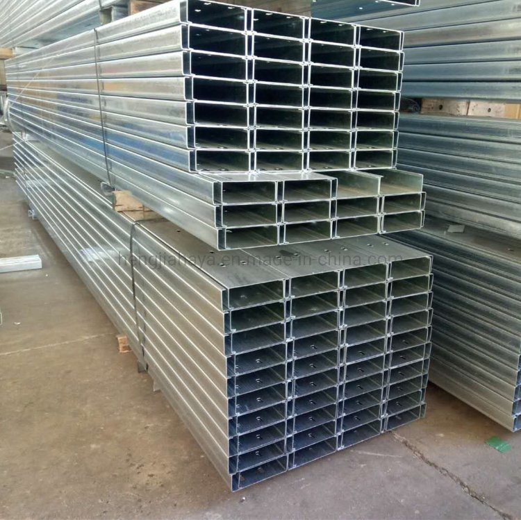 Prefabricated Q235B Galvanized C Section Metal Roof Purlin for Steel Workshop