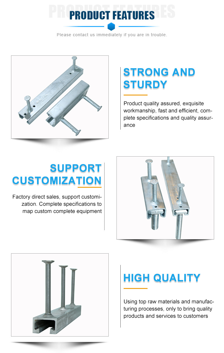 Railway Used Galvanized Supporting Slotted Cast-in Cold Rolled Steel Channel Cold Rolled Steel Channels
