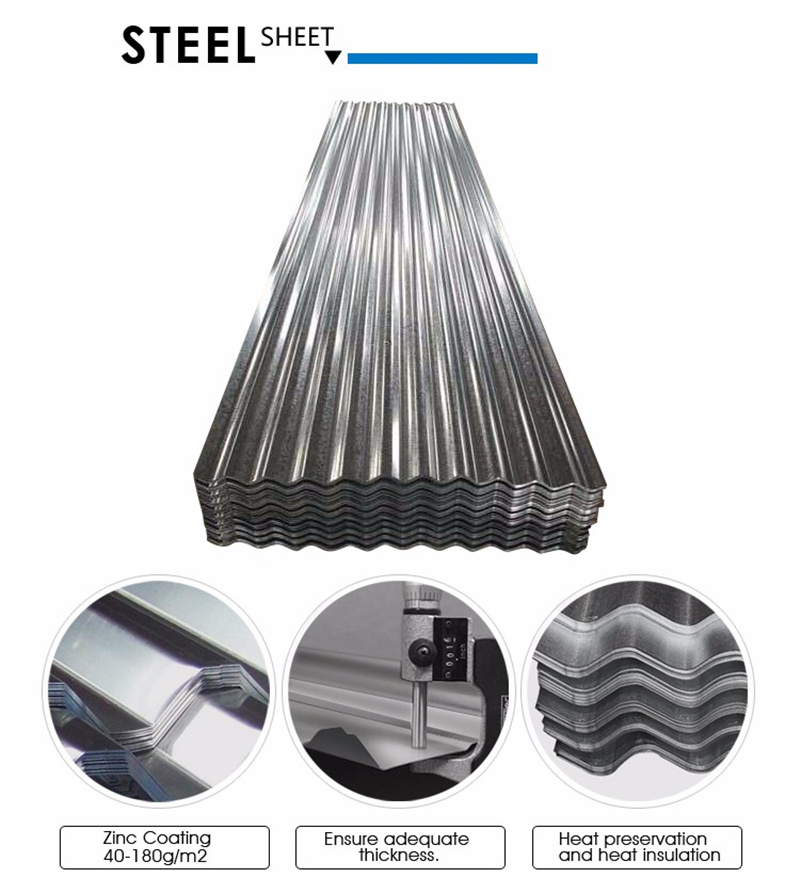 0.12mm-1.0mm Regular Spangle Corrugated Galvanized/Prepainted Steel Sheet Roofing Sheet