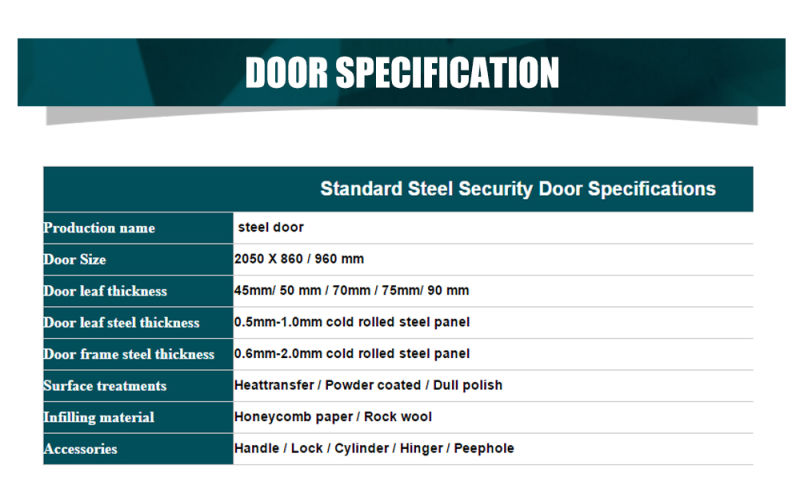 Steel Door Single Leaf Door Cold-Rolled Steel Security Door