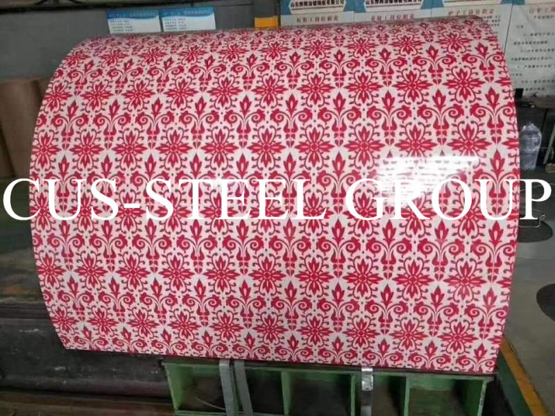 Printed Design Flower Color Coated PPGI Steel Sheet in Coil