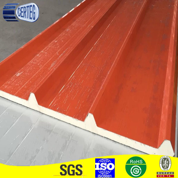 metal sheet Prefabricated PU Sandwich Roof Panel