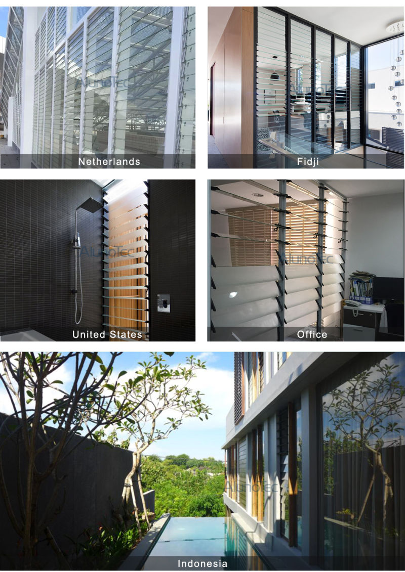 Full Aluminium Glass Louver Frame Aireador Aluminio 4 Aletas