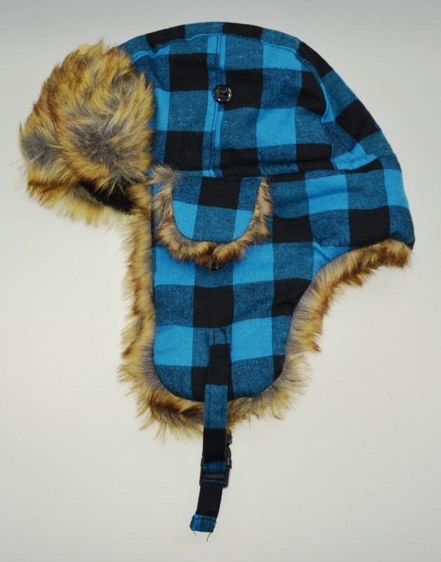 BSCI Check Polyester Wool-Like Earmuff Hat Eskimo Hat