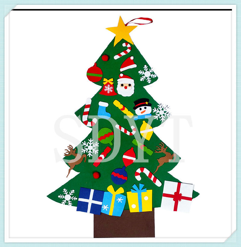 2020 DIY Ornament Wall Hanging Felt Christmas Tree Decoration for Children
