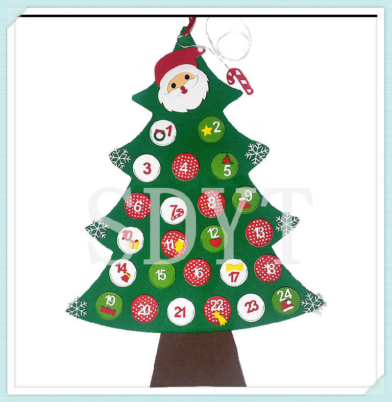 Children New Year Gifts Door Wall Hanging Children Felt Christmas Tree Decoration