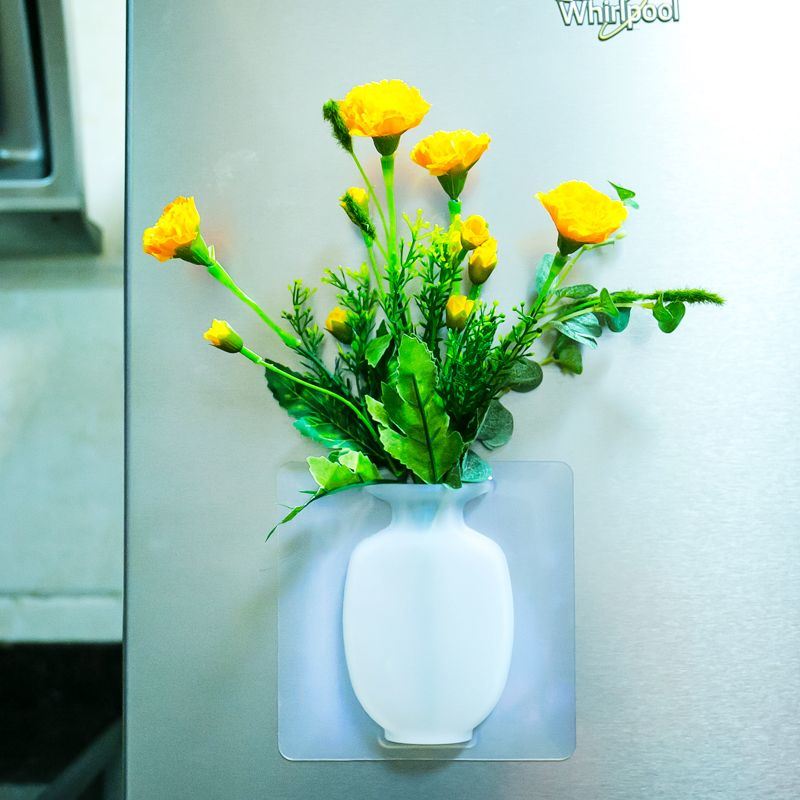 Seamless Paste Wall Silicone Vase Wall Removable Refrigerator Wall Hanging Vase