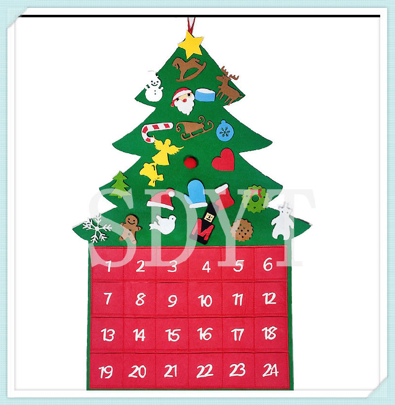 2020 New Design Wall Hanging DIY Xmas Felt Christmas Tree Decoration