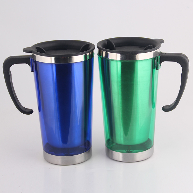 Wholesale 14oz Outer Plastic Inner Steel Travel Mug (SH-SC13)