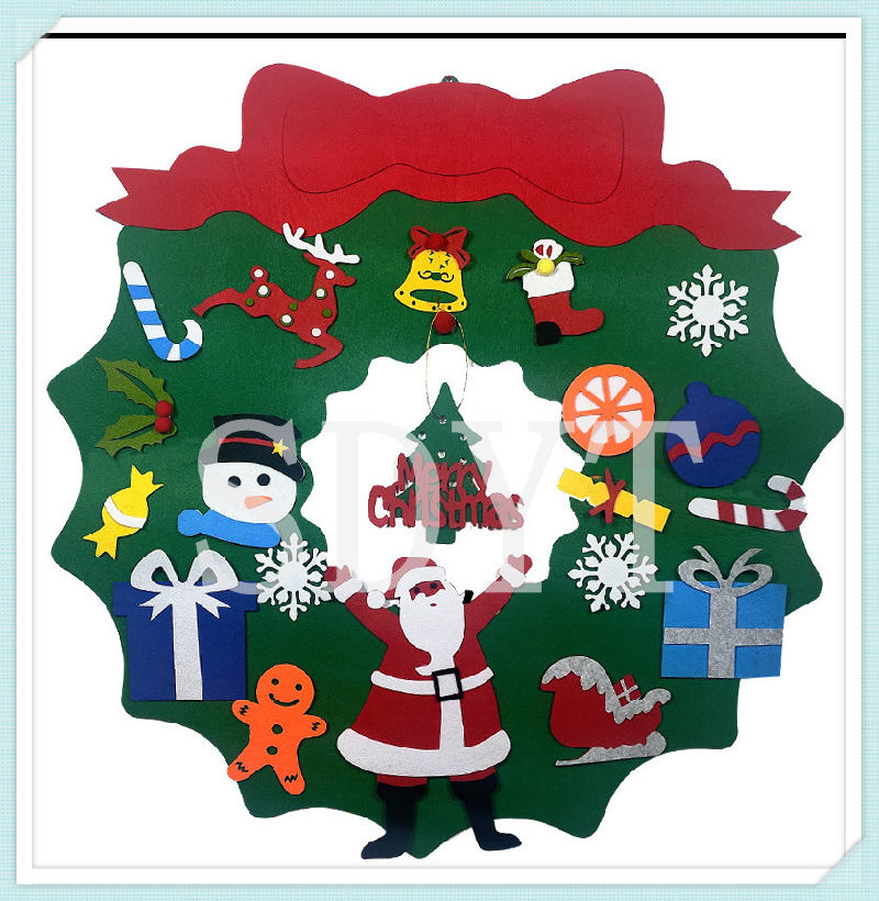 Children New Year Gifts Door Wall Hanging Children Felt Christmas Tree Decoration