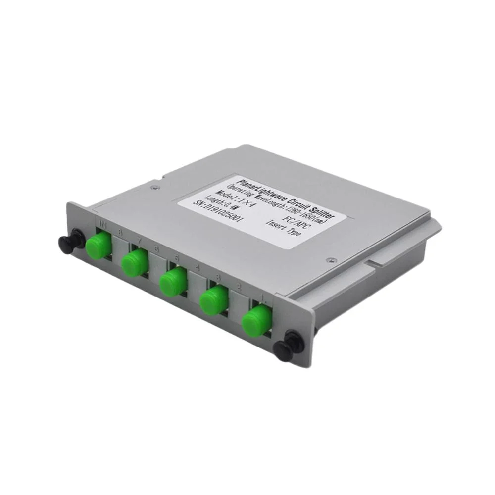 PLC Splitter Box 1: 4 Singlmode FC Connector Plug in Cassette Splitter