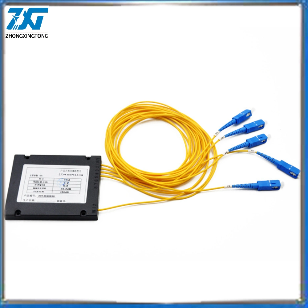 1X2 ABS Box PLC Splitter Module Sc/Upc Connector Fiber Optical PLC Splitter