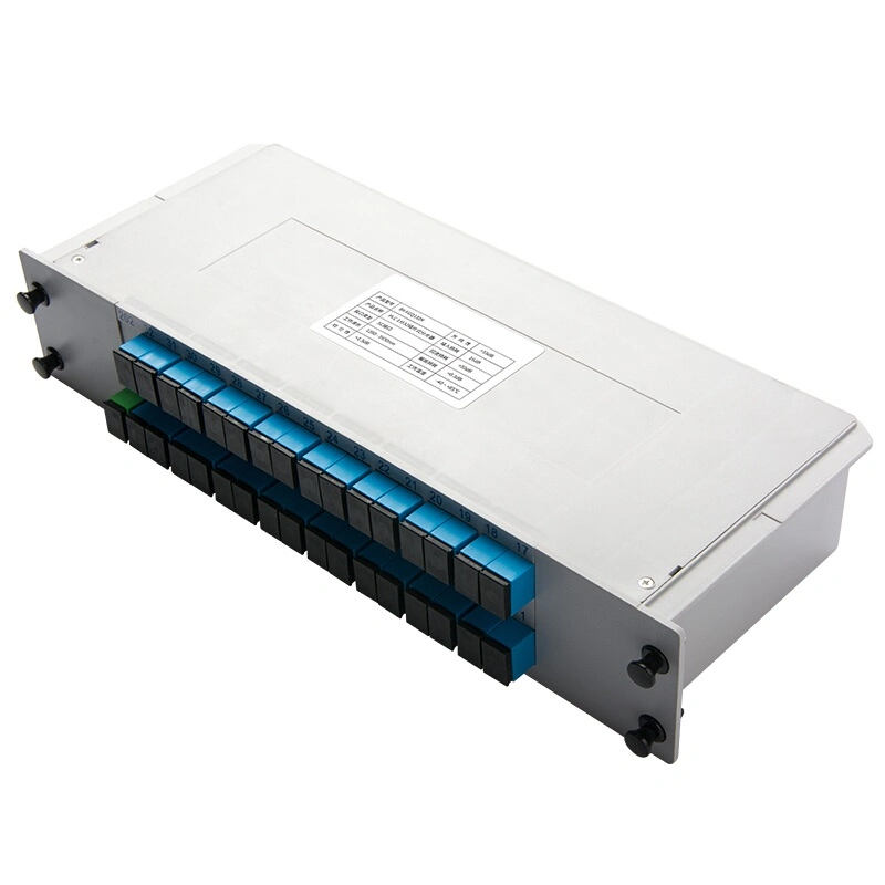 FTTH Optical Splitter Box Sc APC Cassette Type 1X32 Singlemode Fiber Optic PLC Splitter