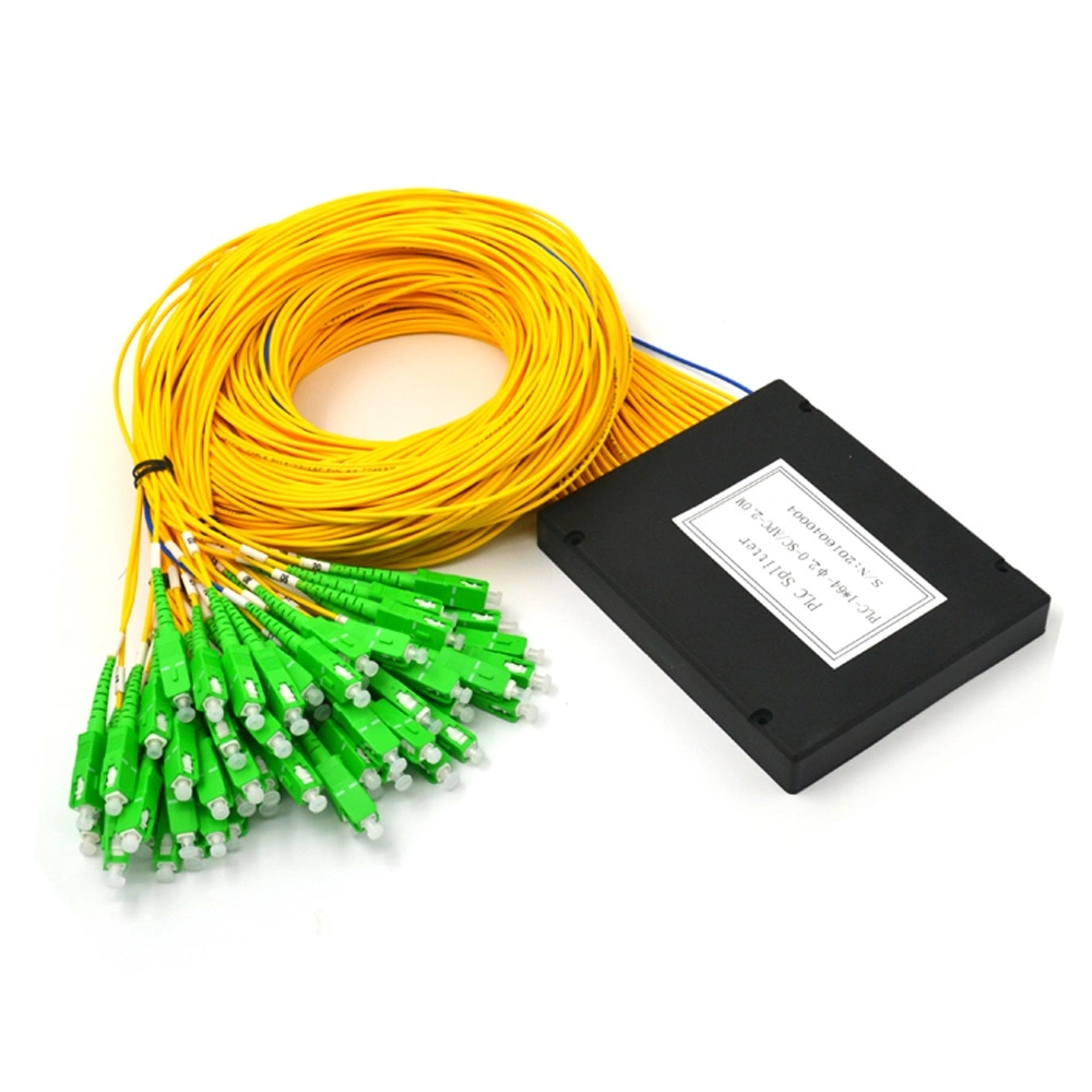 1*64 PLC Fiber Optic Splitter Fiber Optic Connector Sc APC Connector PLC Box Splitter