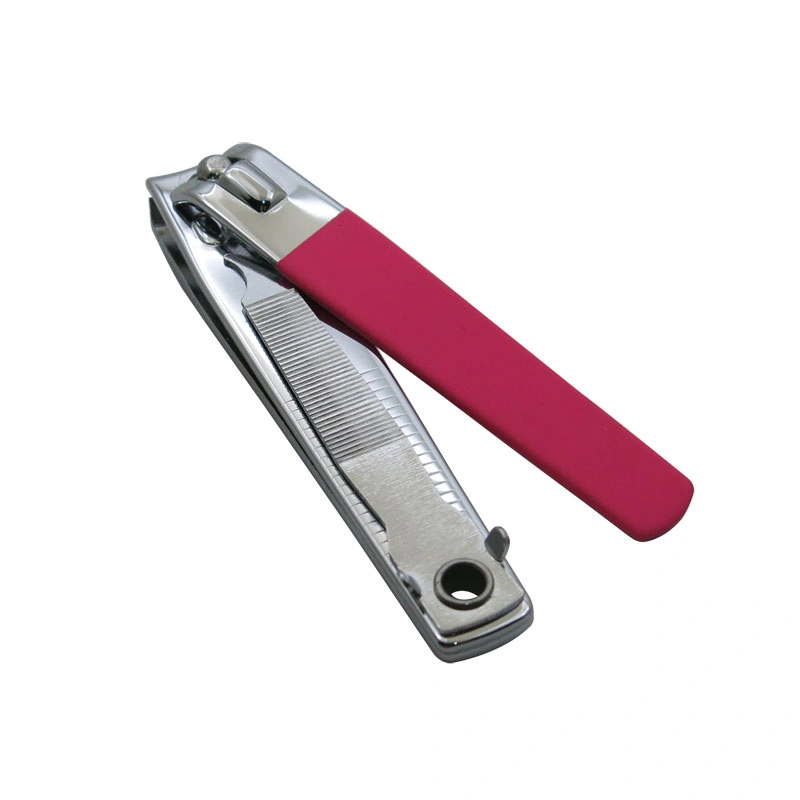 Carbon Steel with Fluorescent Rubberized Paint for Home Used Nail Cutter with Nail File Nail Clippers