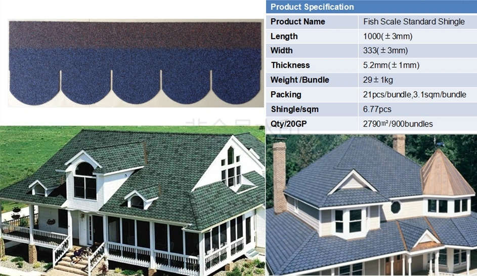 Fish Scale Whole Sale Asphalt Roofing Shingles Manufacturer