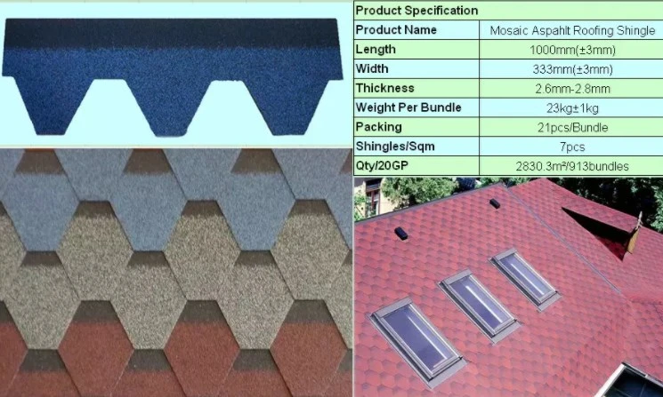 Waterproof and Durable Fish Scale and Mosaic Asphalt Shingles Roof Tiles