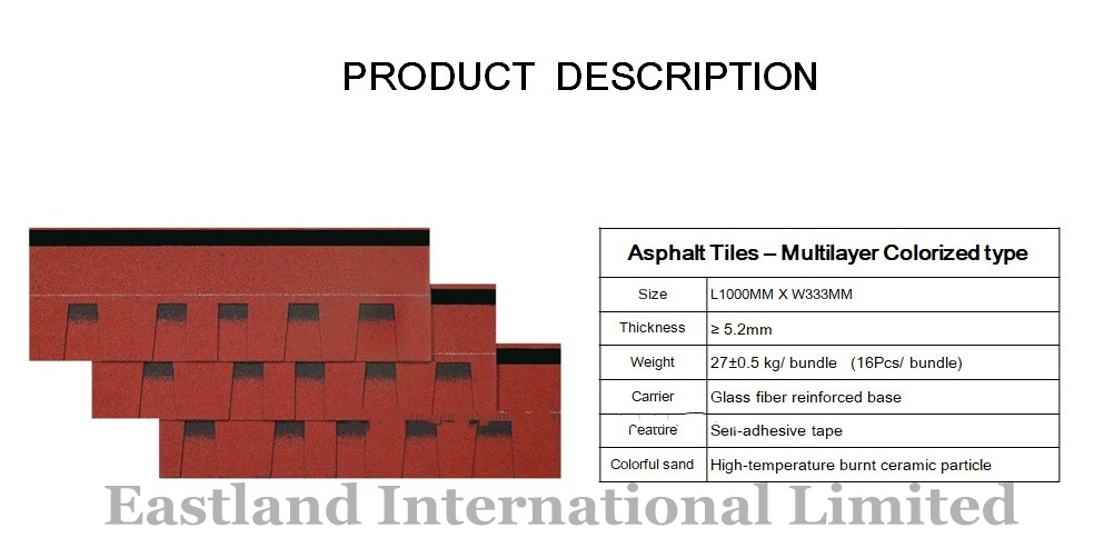 Factory Production of Roofing Materials for 20 Years Roof Tiles Asphalt Roof Shingles