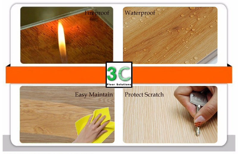 Anti-Slip Thickness 5.5 mm PVC Flooring Spc Vinyl Flooring Tiles