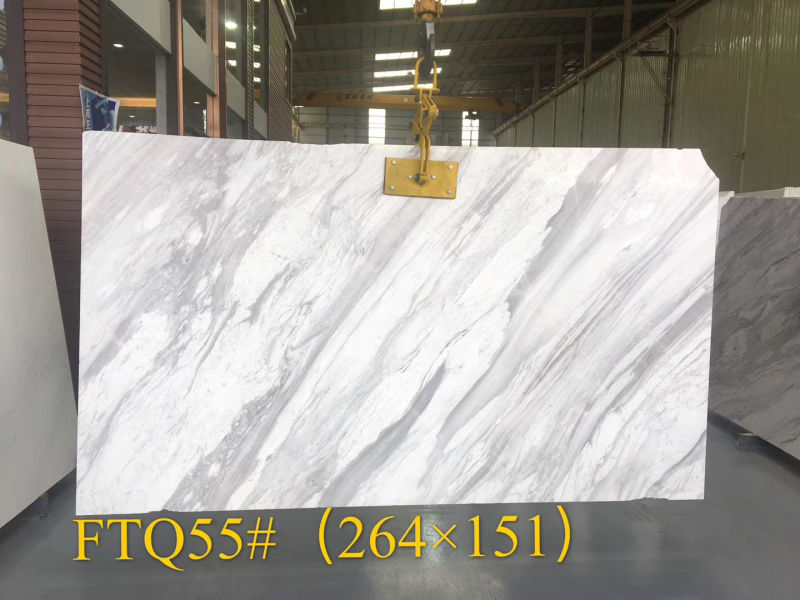 White Calacatta Quartz Slab for Kitchen Quartz Countertop