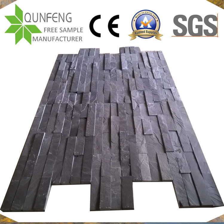 Natural Black Stacked Stone China Slate Wall Covering