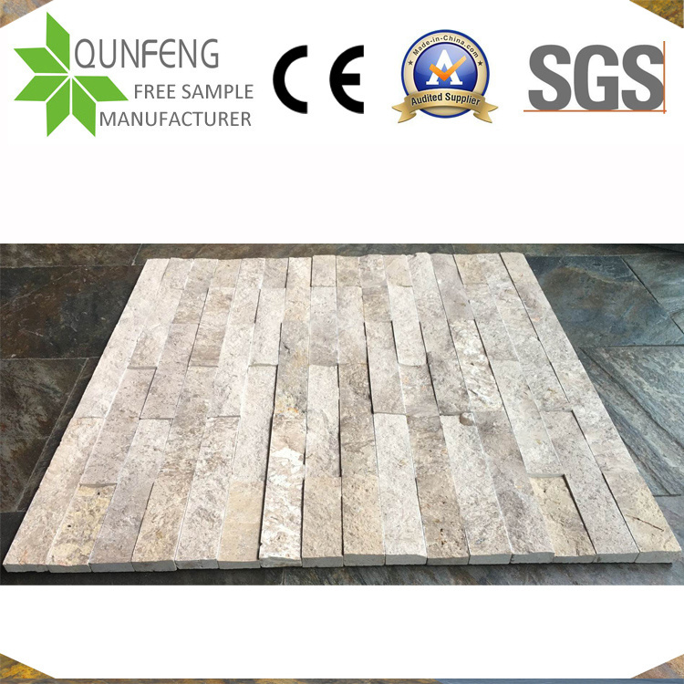 China Natural Split Face Wall Panel Travertine Cultured Stone Veneer