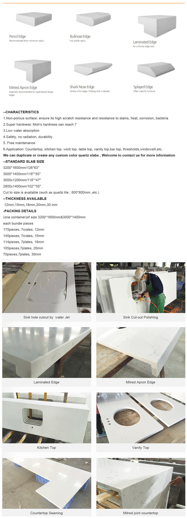 White Quartz Dining Table/White Quartz Fireplace/White Quartz Top Vanity