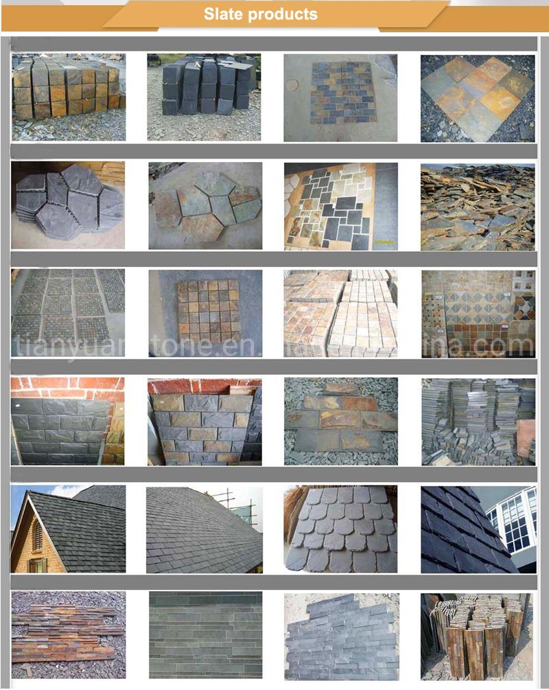 Natural Black Slate Decorative Stone Panel Cultured Stone Retaining Walls